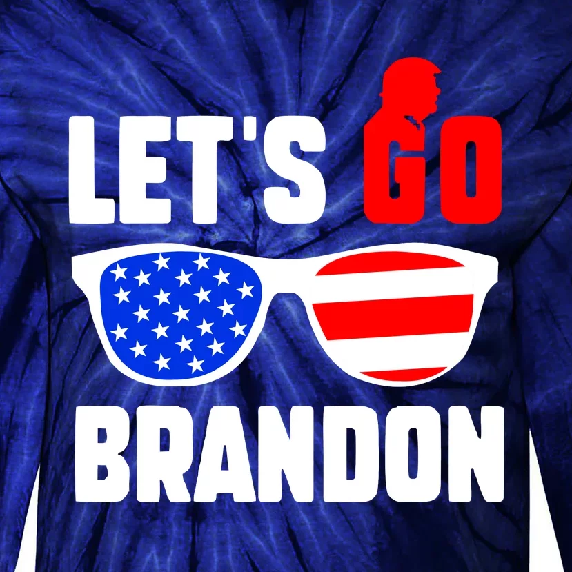 Let's Go Brandon USA Sunglasses Trump Flag LGB FJB Tie-Dye Long Sleeve Shirt