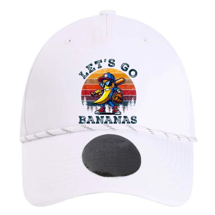 Lets Go Bananas Banana Playing Baseball Baseball Player Gift Performance The Dyno Cap