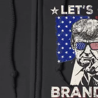 LetS Go Brandon Pro Trump 2024 Flag Anti Joe Biden Full Zip Hoodie