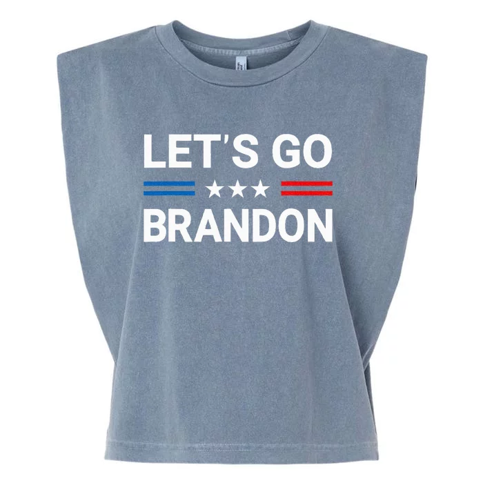 LetS Go Brandon Us Flag Garment-Dyed Women's Muscle Tee