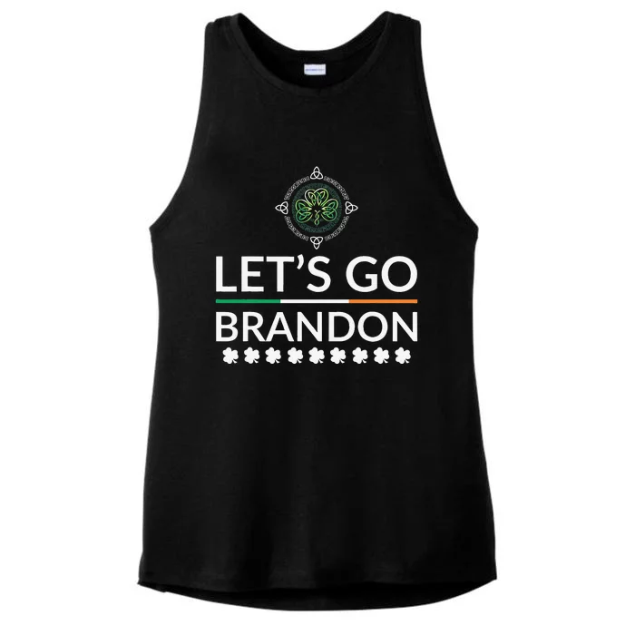 Lets Go Brandon St Patricks Day Irish Ladies Tri-Blend Wicking Tank