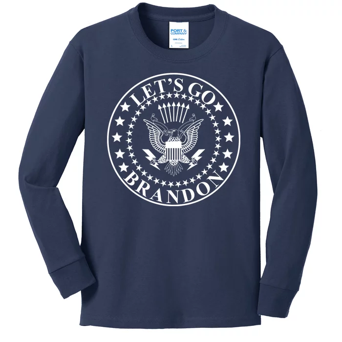 Let's Go Brandon American Seal Kids Long Sleeve Shirt