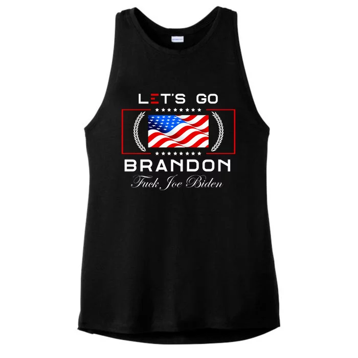 Lets Go Brandon F Joe Biden USA Flag LGBFJB LGB FJB Ladies Tri-Blend Wicking Tank