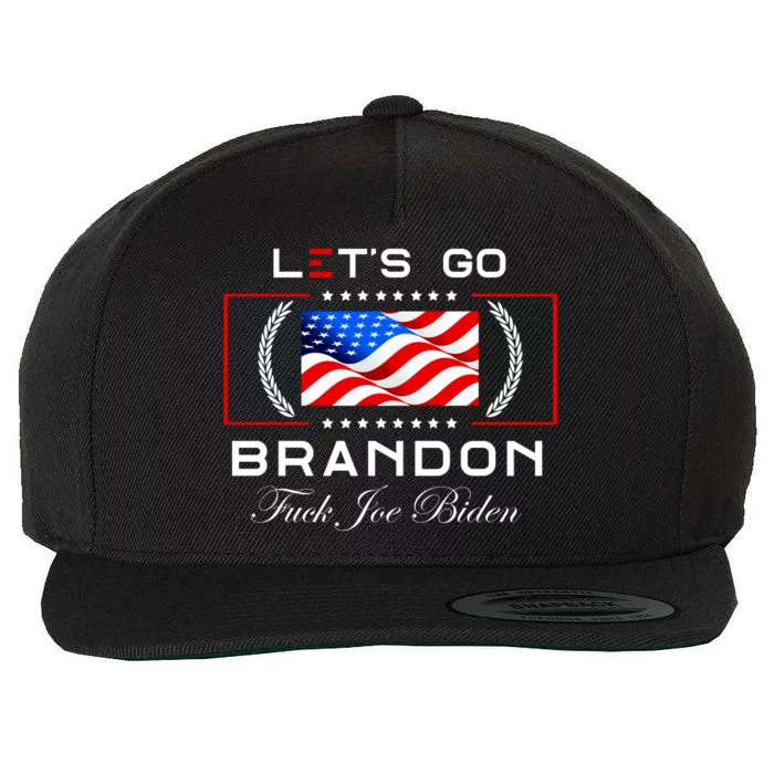 Lets Go Brandon F Joe Biden USA Flag LGBFJB LGB FJB Wool Snapback Cap