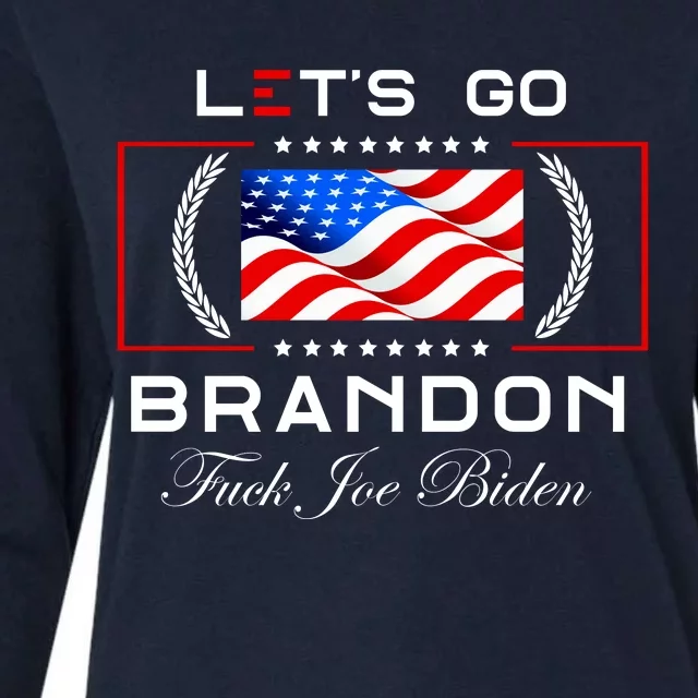 Lets Go Brandon F Joe Biden USA Flag LGBFJB LGB FJB Womens Cotton Relaxed Long Sleeve T-Shirt