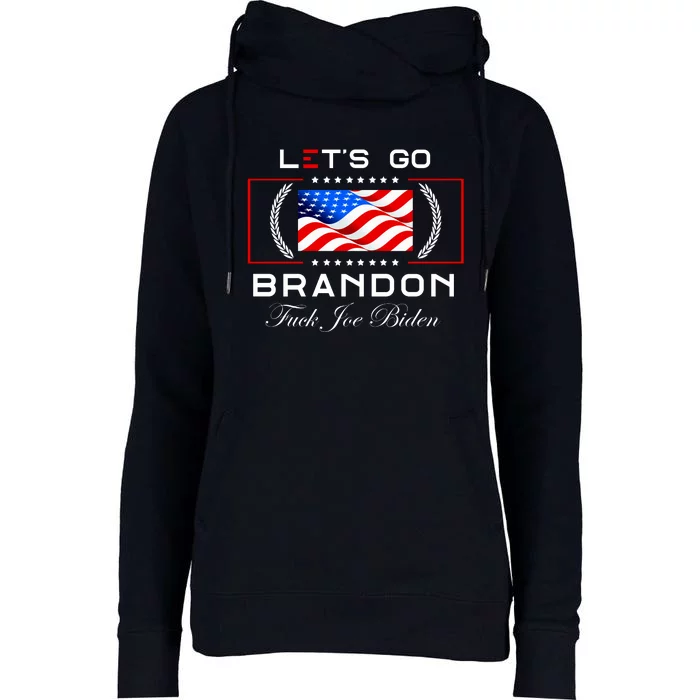 Lets Go Brandon F Joe Biden USA Flag LGBFJB LGB FJB Womens Funnel Neck Pullover Hood