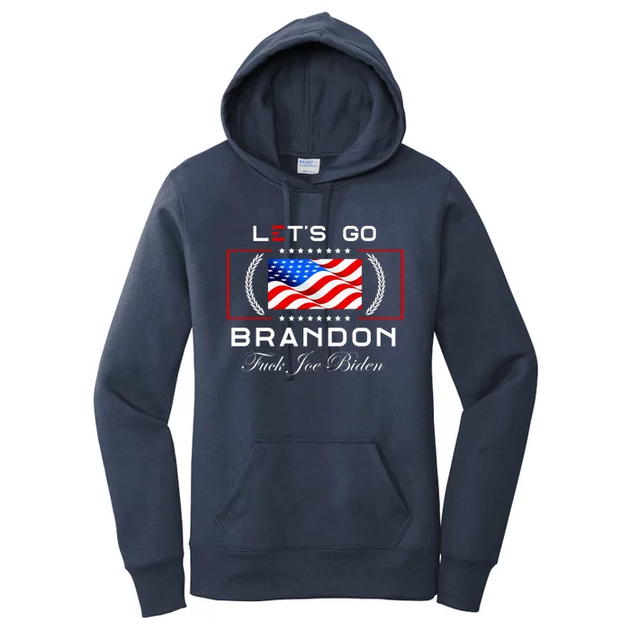 Lets Go Brandon F Joe Biden USA Flag LGBFJB LGB FJB Women's Pullover Hoodie