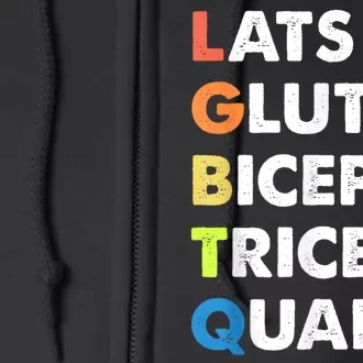 Lats Glutes Biceps Triceps Quads Funny Lgbtq Full Zip Hoodie