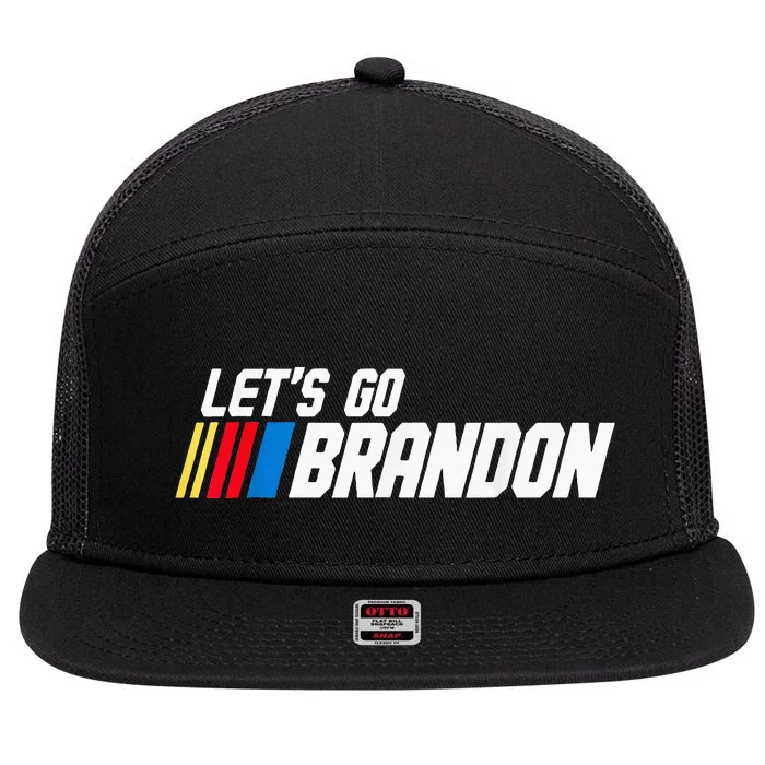 LetS Go Braden Brandon Us Flag Funny Trendy Sarcastic 7 Panel Mesh Trucker Snapback Hat