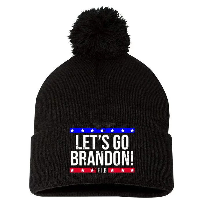 Let's Go Brandon! F.J.B F Biden FJB Pom Pom 12in Knit Beanie