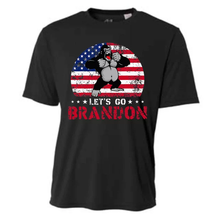 Let's Go Brandon Gorilla American Flag Cooling Performance Crew T-Shirt