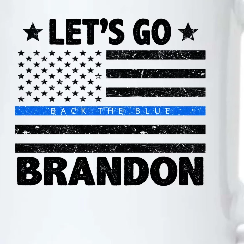 Let's Go Brandon Blue Thin Line Back The Blue FJB Chant Black Color Changing Mug