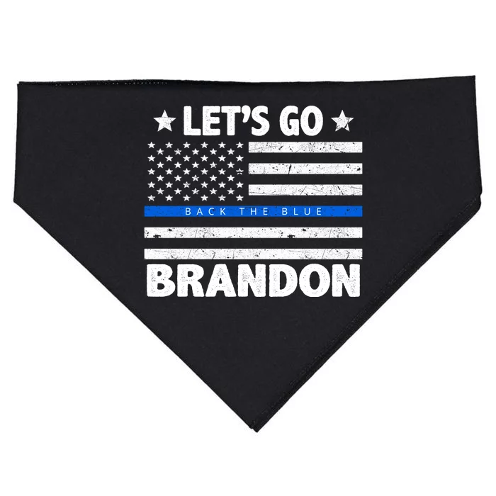 Let's Go Brandon Blue Thin Line Back The Blue FJB Chant USA-Made Doggie Bandana