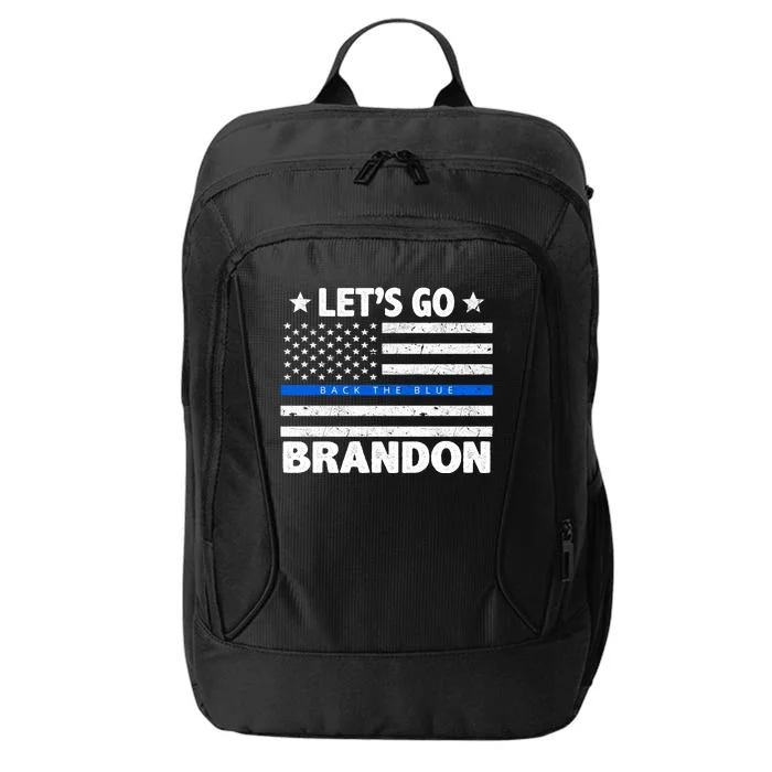 Let's Go Brandon Blue Thin Line Back The Blue FJB Chant City Backpack