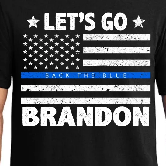 Let's Go Brandon Blue Thin Line Back The Blue FJB Chant Pajama Set