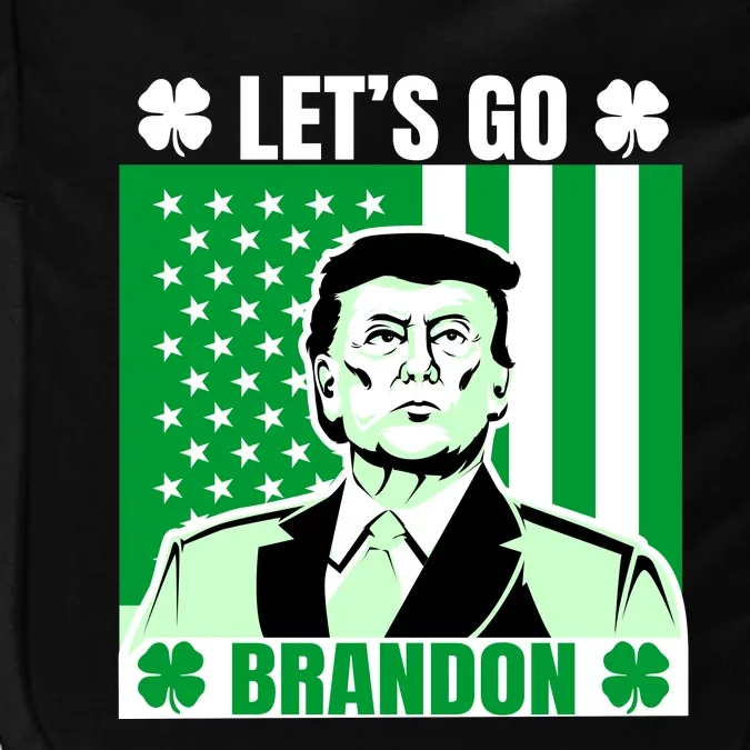 Lets Go Brandon St Patrick's Day Trump America Flag Clover Impact Tech Backpack