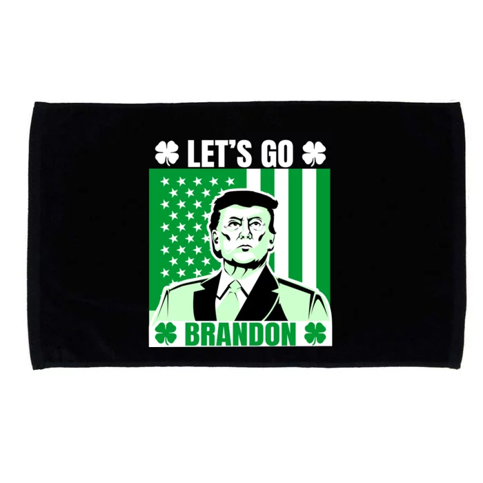 Lets Go Brandon St Patrick's Day Trump America Flag Clover Microfiber Hand Towel