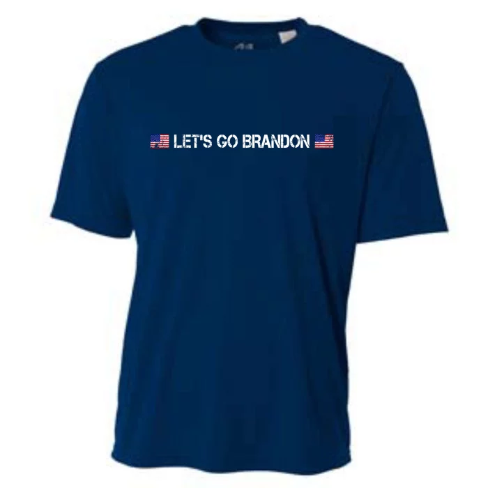 Let's Go Brandon Simple USA Flag Logo Cooling Performance Crew T-Shirt