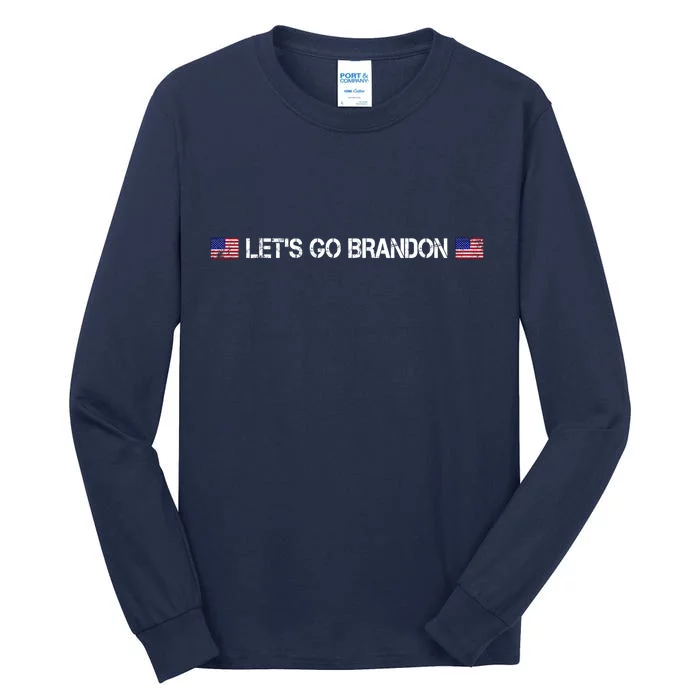 Let's Go Brandon Simple USA Flag Logo Tall Long Sleeve T-Shirt