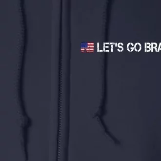 Let's Go Brandon Simple USA Flag Logo Full Zip Hoodie