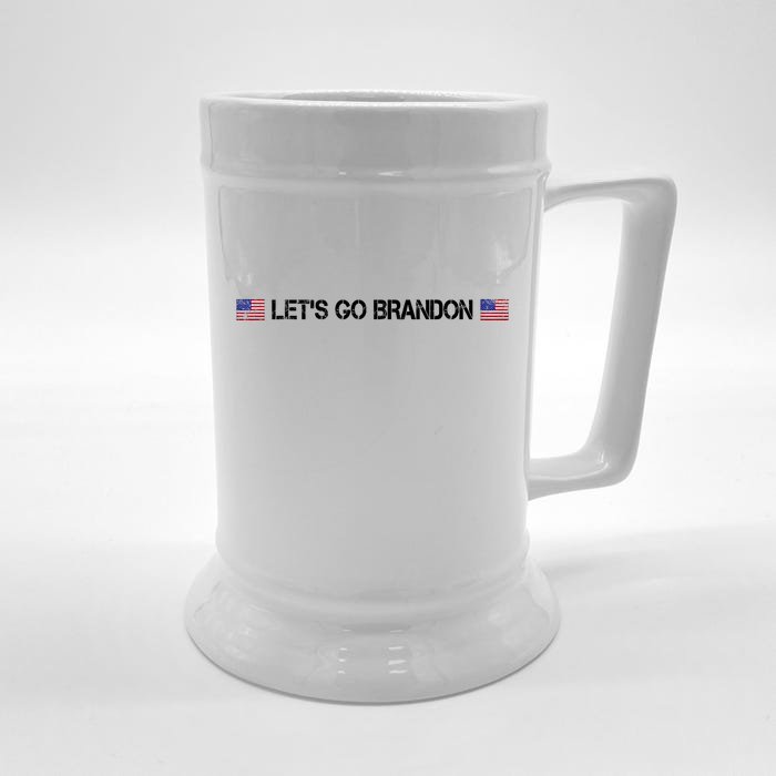 Let's Go Brandon Simple USA Flag Logo Front & Back Beer Stein