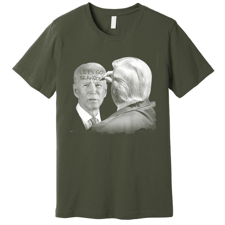 Let's Go Brandon Trump Writes On Biden's Forehead Premium T-Shirt