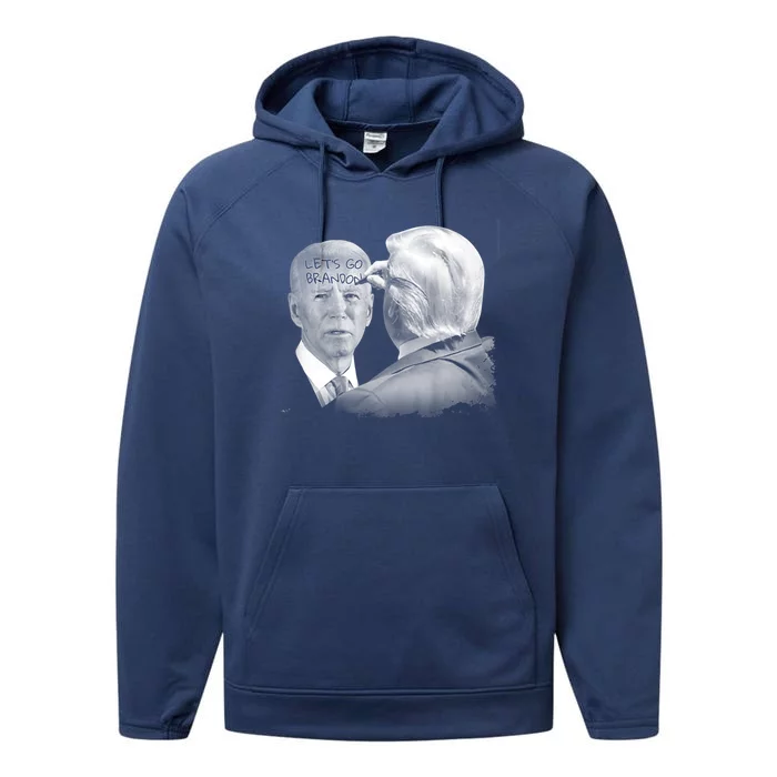 Let's Go Brandon Trump Writes On Biden's Forehead Performance Fleece Hoodie