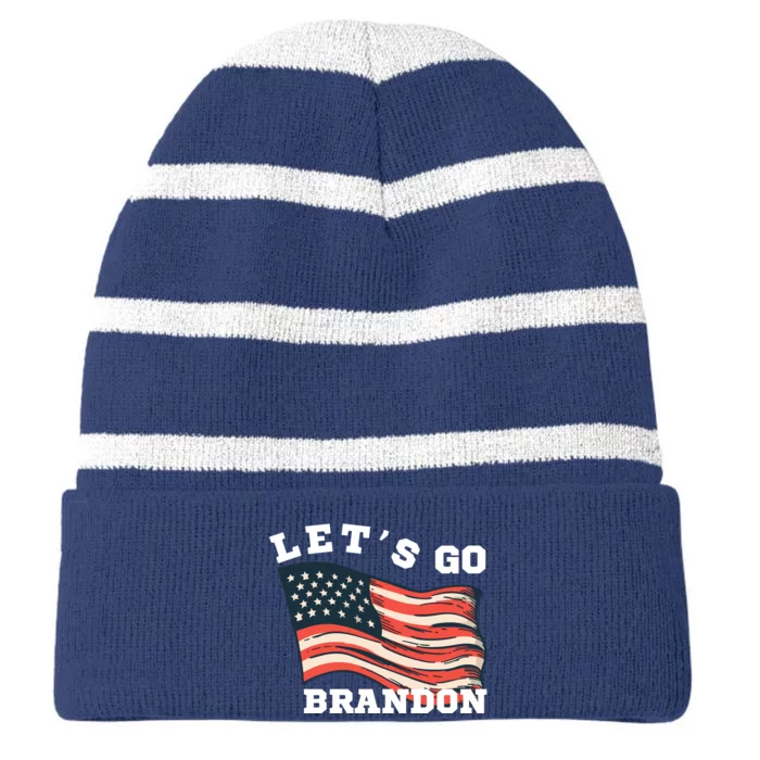 LetS Go Brandon Striped Beanie with Solid Band