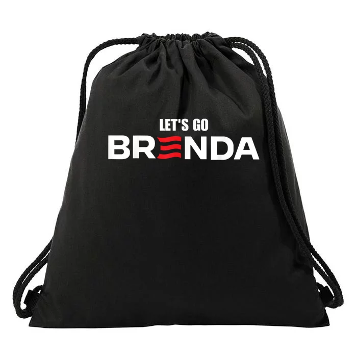 LetS Go Brenda Us Flag Drawstring Bag