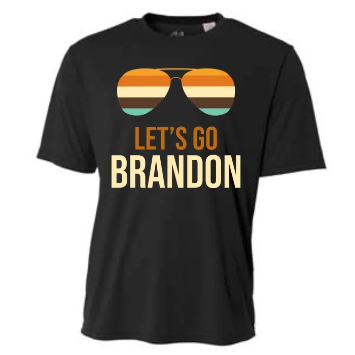 Let's Go Brandon F Joe Biden Cool Shades Retro Cooling Performance Crew T-Shirt