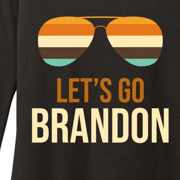 Let's Go Brandon F Joe Biden Cool Shades Retro Womens CVC Long Sleeve Shirt