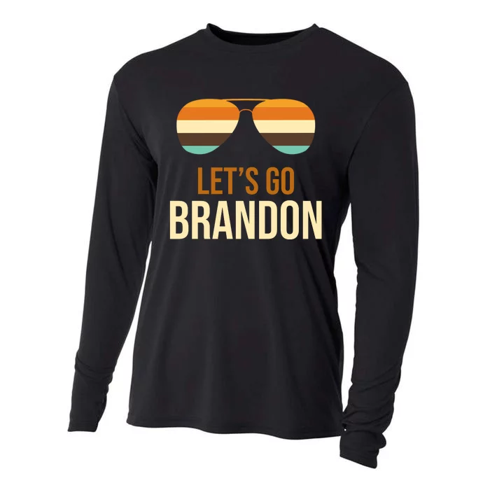 Let's Go Brandon F Joe Biden Cool Shades Retro Cooling Performance Long Sleeve Crew