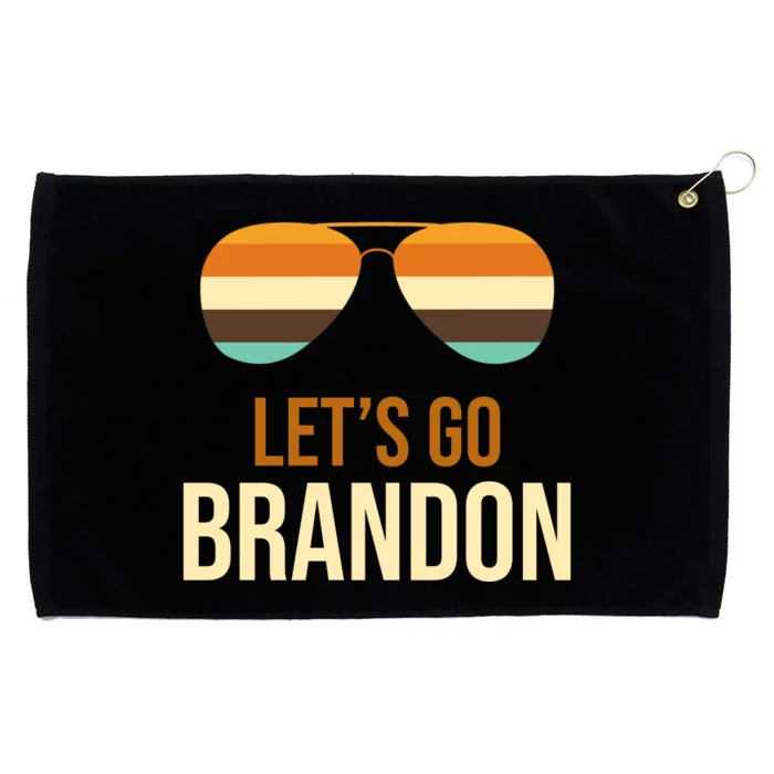 Let's Go Brandon F Joe Biden Cool Shades Retro Grommeted Golf Towel