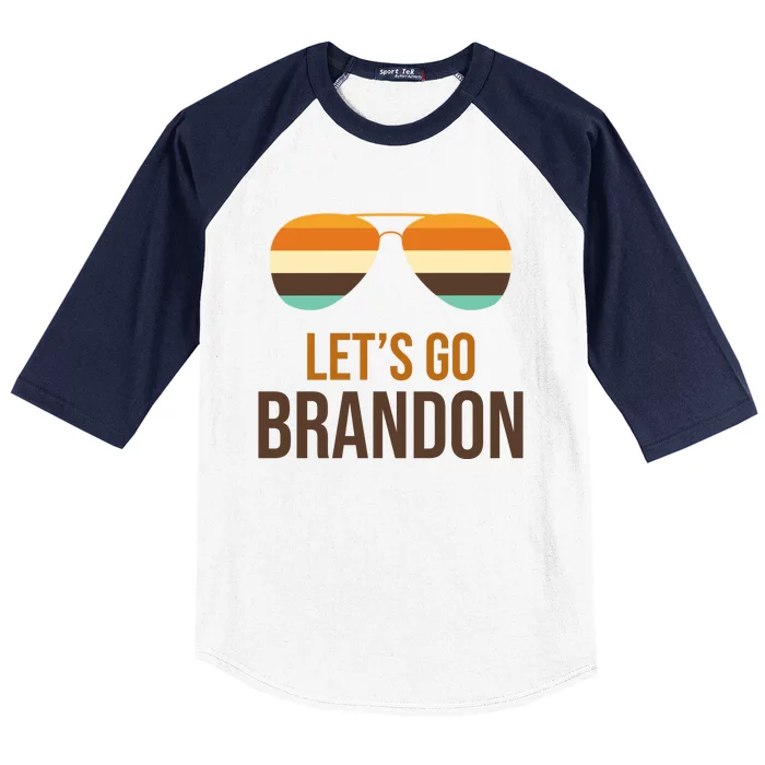 Let's Go Brandon F Joe Biden Cool Shades Retro Baseball Sleeve Shirt