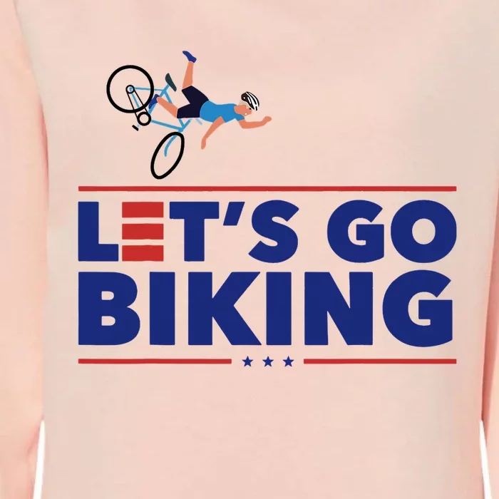 Lets Go Biking Biden Falling Off The Bike Funny Sarcastic Womens California Wash Sweatshirt