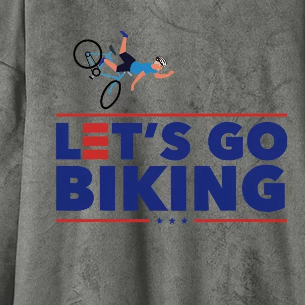 Lets Go Biking Biden Falling Off The Bike Funny Sarcastic Hooded Wearable Blanket