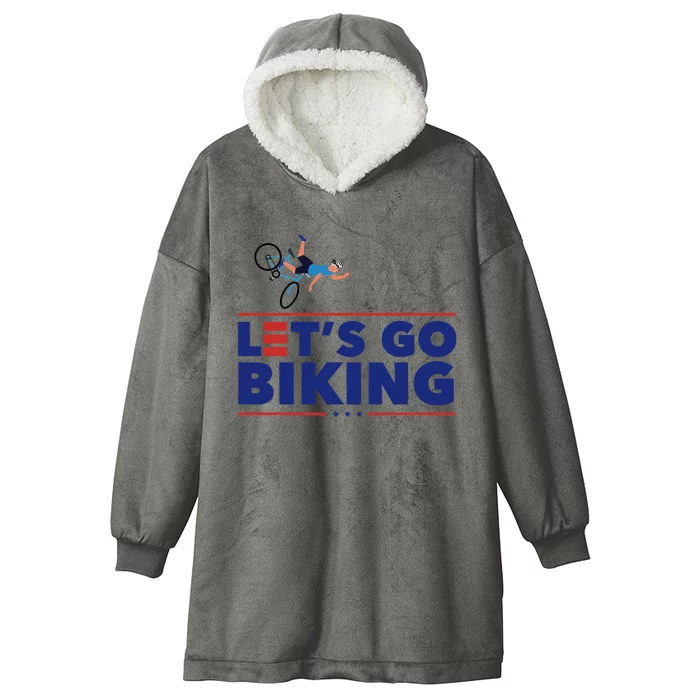 Lets Go Biking Biden Falling Off The Bike Funny Sarcastic Hooded Wearable Blanket