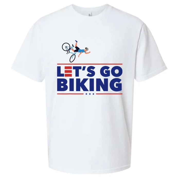 Lets Go Biking Biden Falling Off The Bike Funny Sarcastic Sueded Cloud Jersey T-Shirt