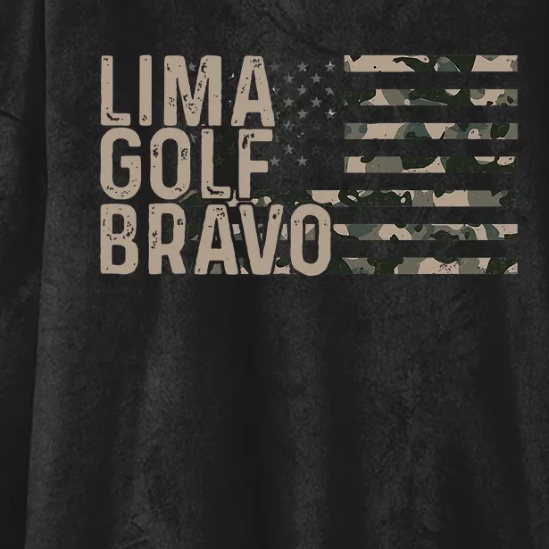 Lima Golf Bravo Lets Go Brandon Camouflage American US Flag Hooded Wearable Blanket