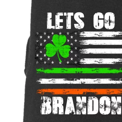 Lets Go Brandon St Patrick's Day Distressed America USA Flag Clover Doggie 3-End Fleece Hoodie