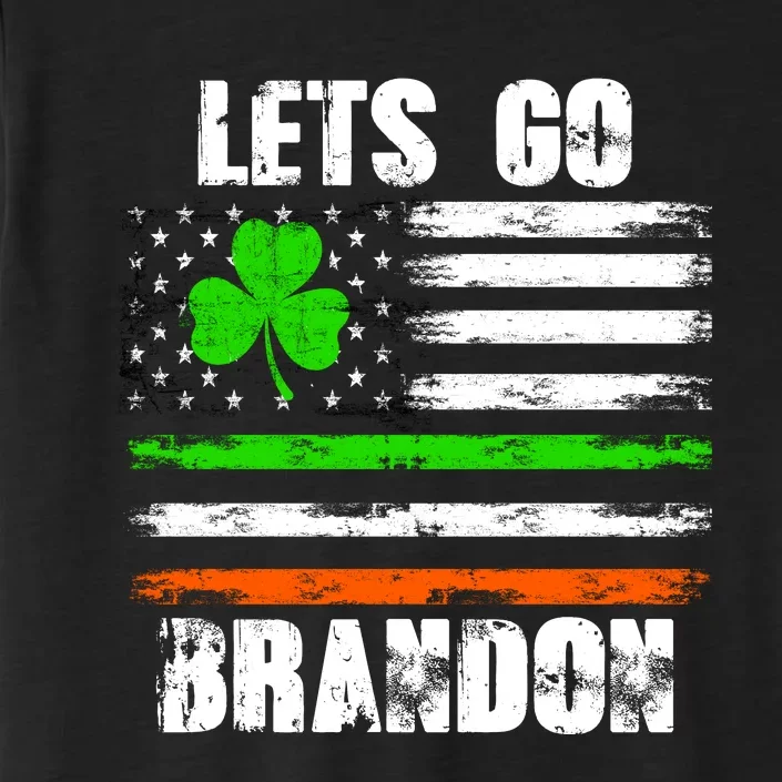 Lets Go Brandon St Patrick's Day Distressed America USA Flag Clover ChromaSoft Performance T-Shirt