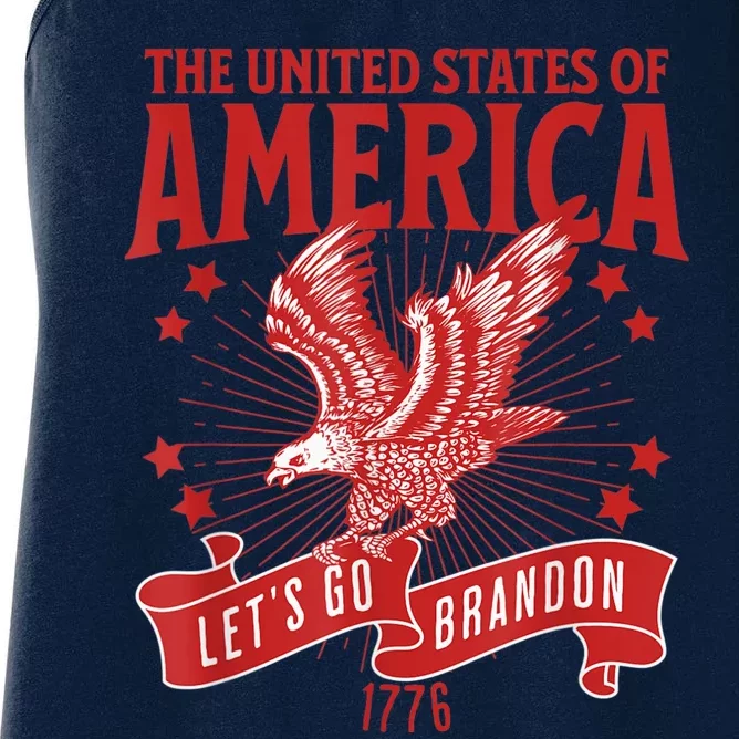 Let’s Go Brandon USA America Trump 2024 DeSantis 2024 Women's Racerback Tank