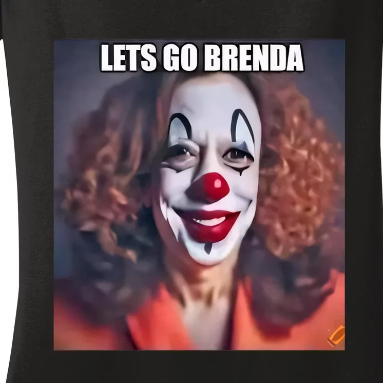 LetS Go Brenda Kamala Harris 2024 Kamala Clown LetS Go Brenda Women's V-Neck T-Shirt