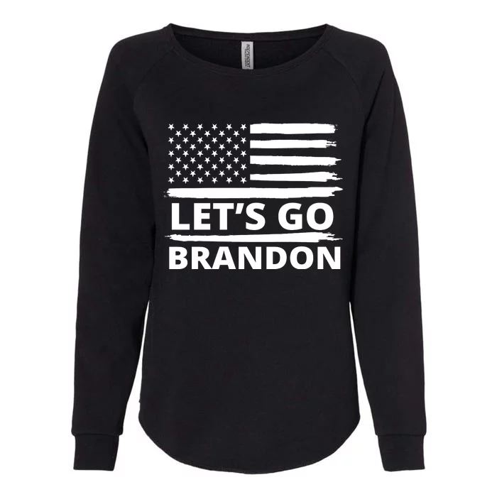 Let's Go Brandon American Flag Womens California Wash Sweatshirt