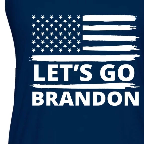 Let's Go Brandon American Flag Ladies Essential Flowy Tank