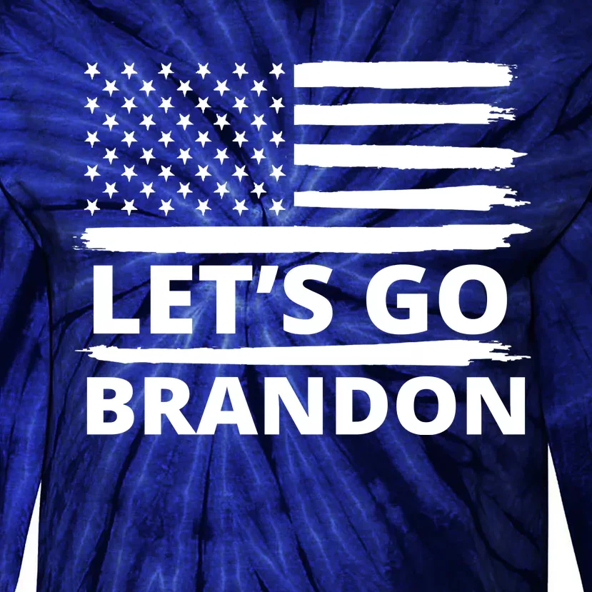 Let's Go Brandon American Flag Tie-Dye Long Sleeve Shirt