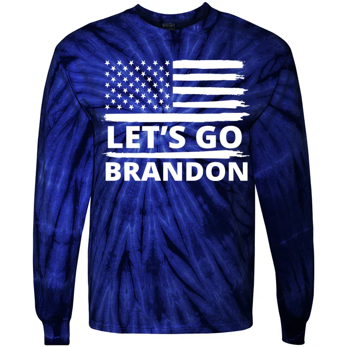 Let's Go Brandon American Flag Tie-Dye Long Sleeve Shirt