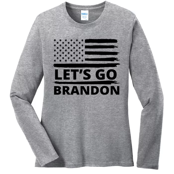 Let's Go Brandon American Flag Ladies Long Sleeve Shirt