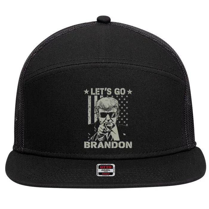 Lets Go Braden Brandon US Flag Funny Trendy Sarcastic 7 Panel Mesh Trucker Snapback Hat