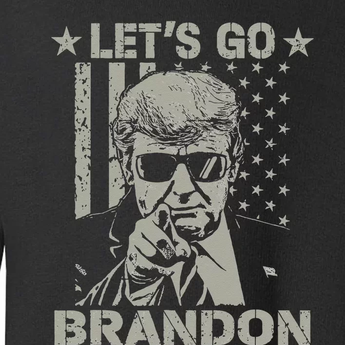 Lets Go Braden Brandon US Flag Funny Trendy Sarcastic Toddler Sweatshirt